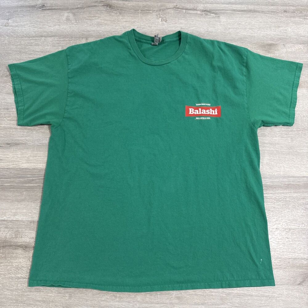 Balashi Beer Shirt Men’s 2XL Green Aruba Pilsner Caribbean Double Sided